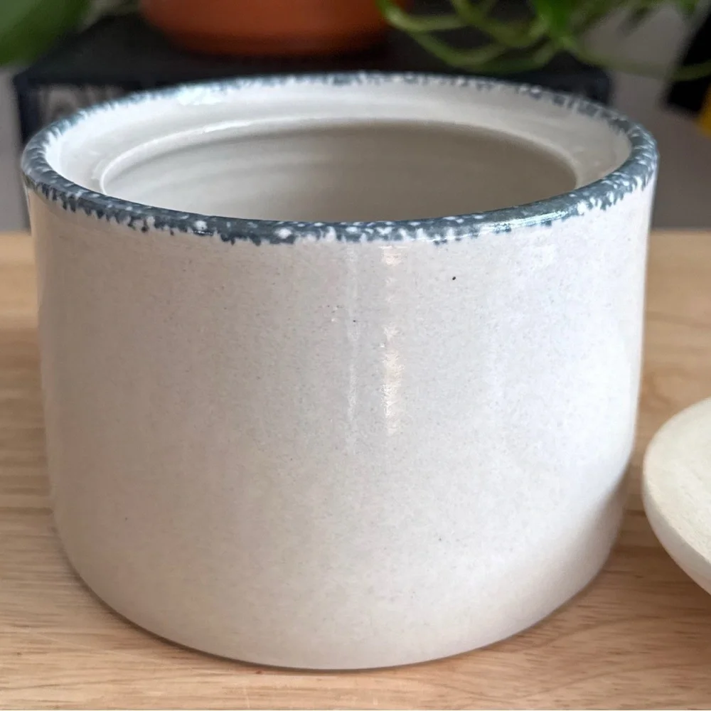 Home and Garden Party Stoneware Farmhouse Floral Pattern Butter Box With Lid